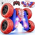 RC Stunt Cars, Remote Control Car 2.4Ghz Stunt Car Double Sided 360°Rotating with LED Letters Headlights, Rechargeable 4WD Off Road RC Car Toys for Kids 3 4 5 6 7 8-12 Year Old Boy Girls Birthday Gift