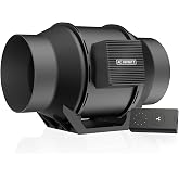 AC Infinity CLOUDLINE A6, Quiet 6&rdquo; Inline Duct Fan with Speed Controller | Digital 10-Speed Control, EC-Motor, ETL-Certified, IP-44 Rated, Ventilation Exhaust Fan for Heating Cooling, Grow Tents