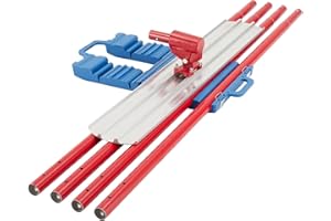 TOWALLMARK Bull Float Magnesium Concrete Float, 36 x 8" Round End Concrete Float Tool Cement Tool, Concrete Kit Bull Float with 4 Float Handle Bracket Concrete Tools Finishing（RED）