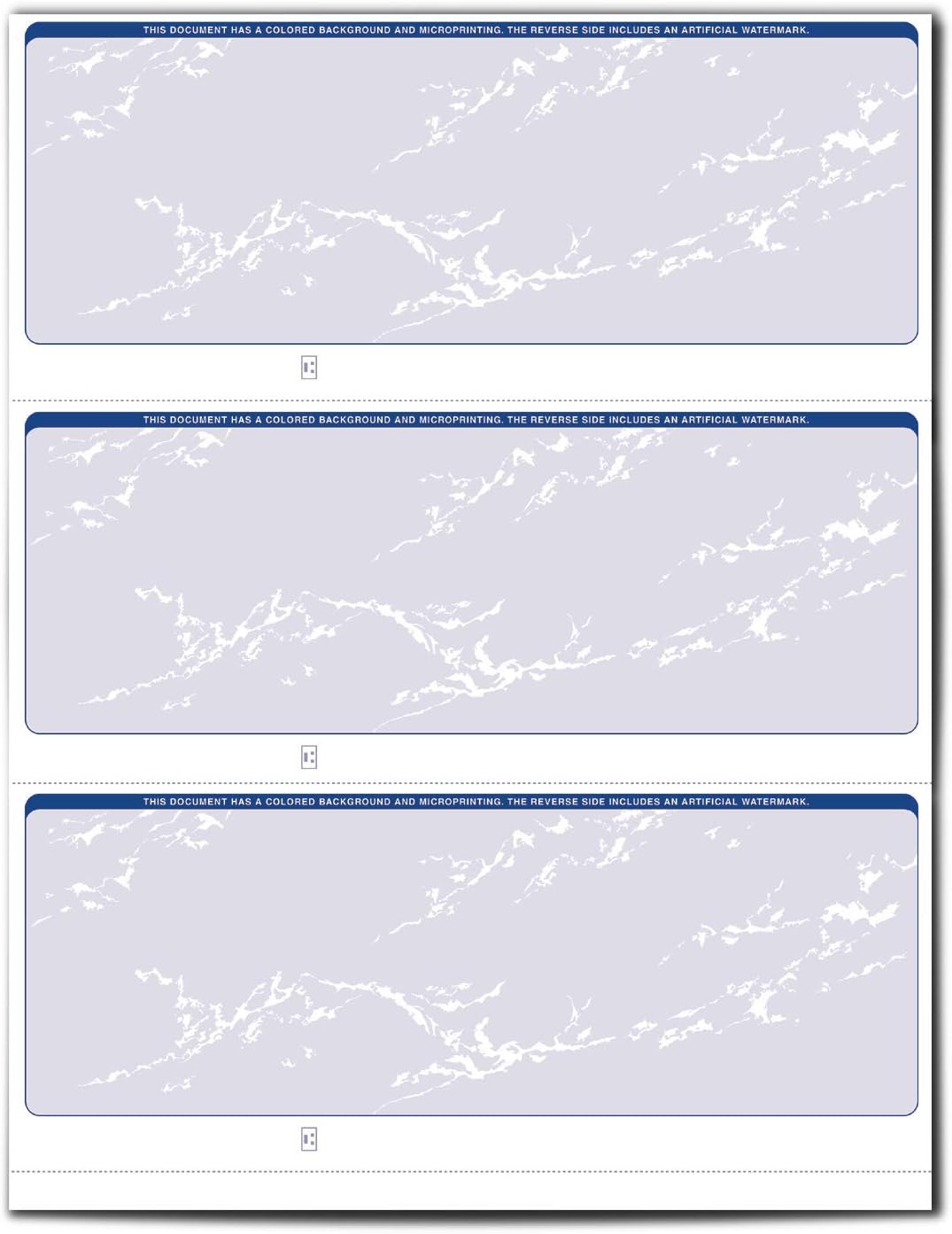 VersaCheck Secure Checks - 1500 Blank Business Checks - Blue Prestige - 500 Sheets Form #3000 - 3 Per Sheet : Office Products