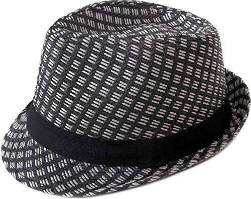 Simplicity Summer Sun Short Brim Straw Fedora Hat, 738_Black LXL
