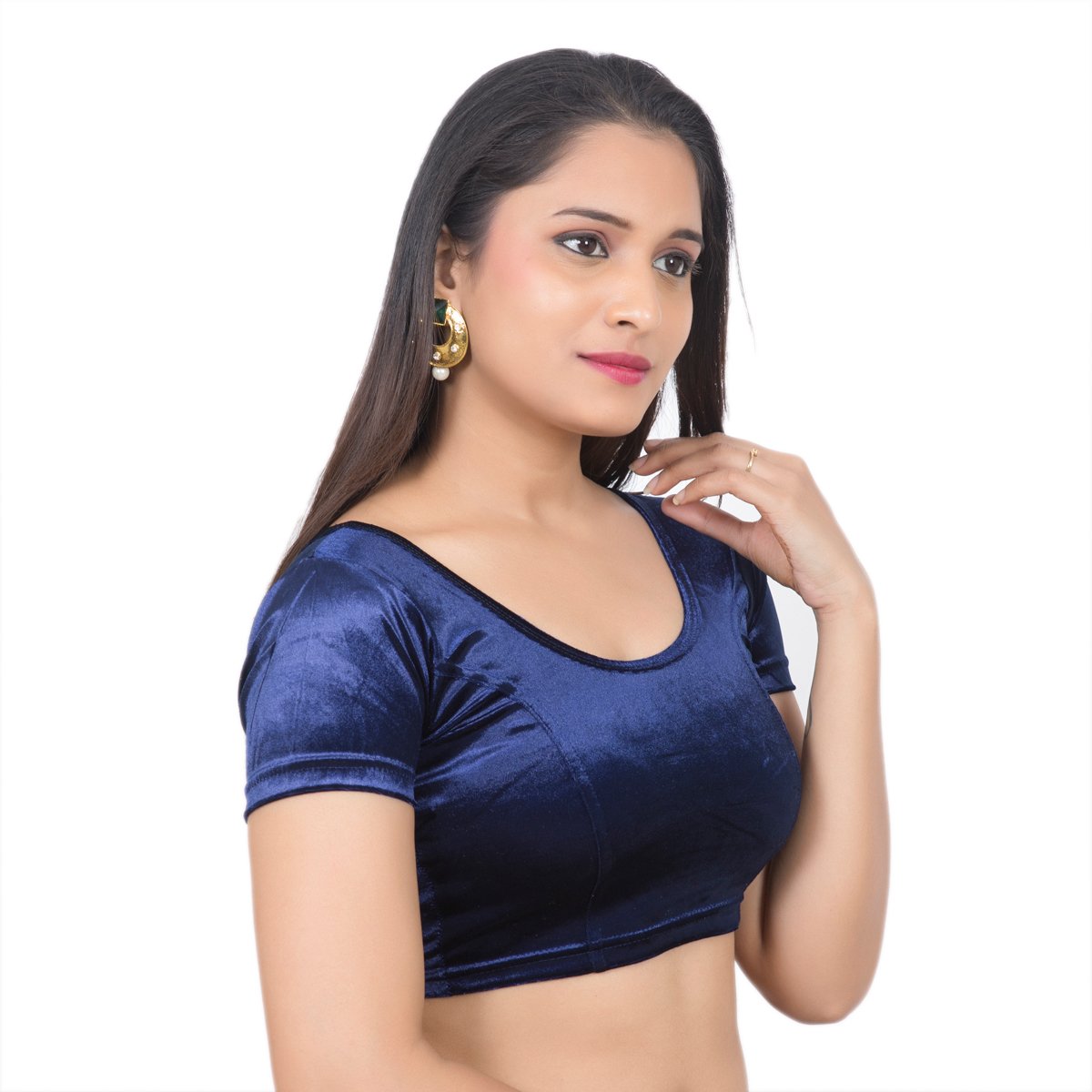 areum womens stretchable lycra velvet saree blouse for women