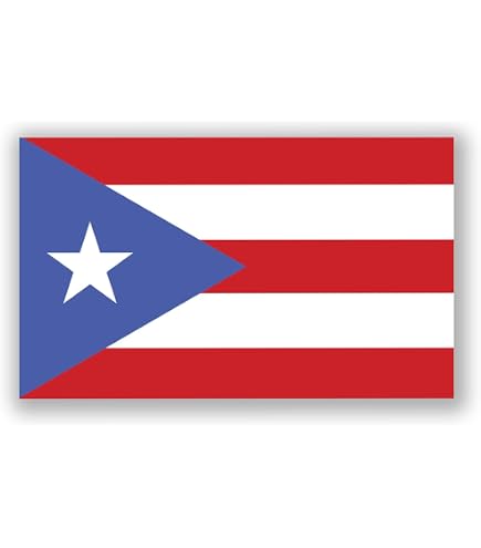 Pegatinas De Bandera Puertorriqueña Para Coche Y Casco | 4 Unidades De Vinilo 5x2.6 Cm, Resistentes A La Intemperie