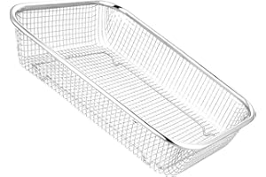 SHINEOFI Stainless Steel Fruit Drain Basket Small Square Strainer Basket Kitchen Gadget for Vegetable Washing