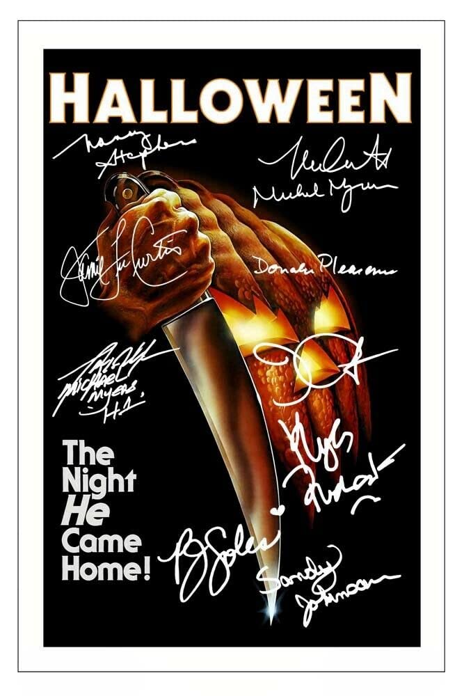 HALLOWEEN Cast Multi Signed 12x8 Inch Photo Print Pre Printed Signature Autograph Gift Michael Myers