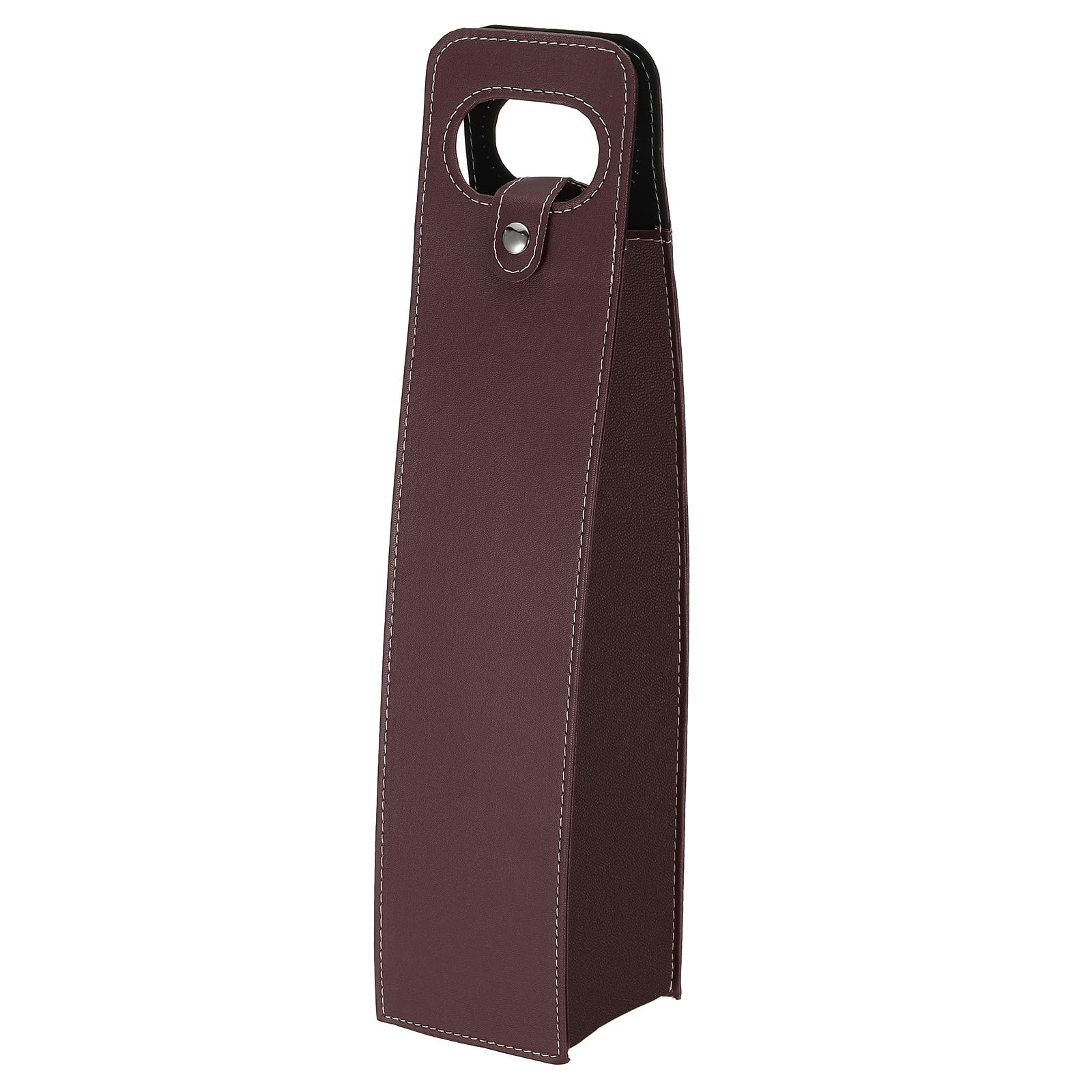 PATIKIL Wine Gift Bag, Wine Bag Reusable Leather Wine Tote Carrier for Wine Bottles Portable Champagne Gift Bags for Picnic Party Wedding, Brown
