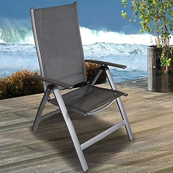 Amazon.de: Aluminium Gartenstuhl 7 Pos. Hochlehner 4X4 Textilen