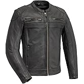 First Mfg Co - Nemesis - Men's Motorcycle Biker Riding Black Leather Jacket