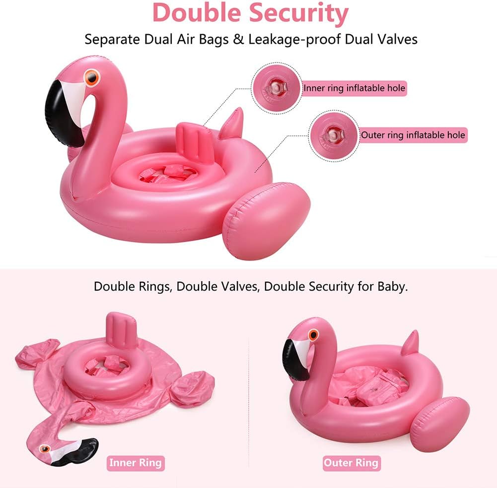 flamingo baby float with canopy