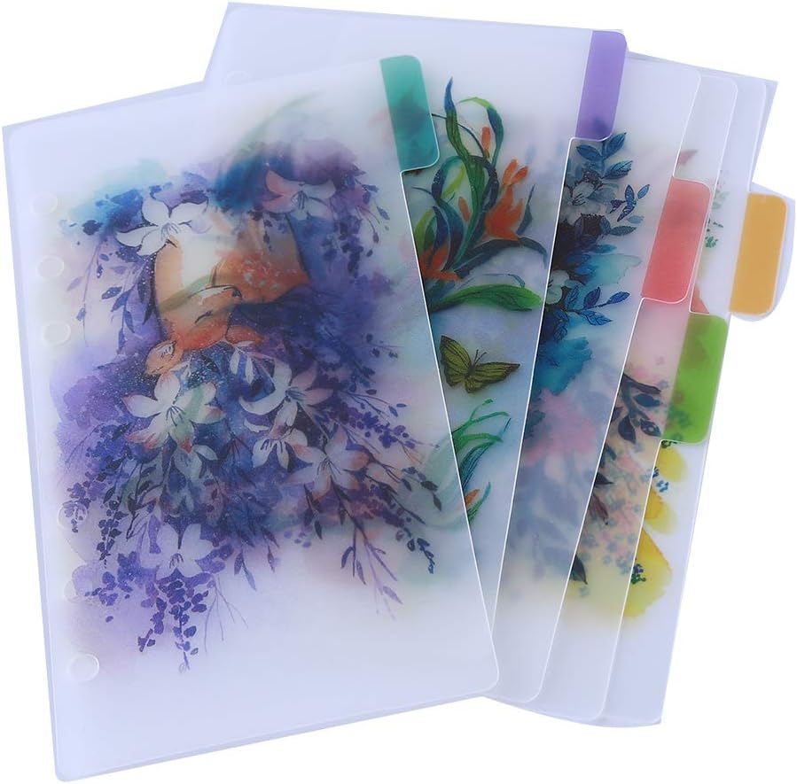 Ellepigy Sakura Delicate Art Paper Planner Index Page Planner Inner Slip Sheet Binder Category Paper, Style 2