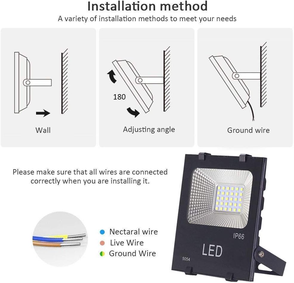 Hamosky Super Bright 30w Led Flood Light Led Work Light 2850lm Outdoor Landscape Flood Light Security Light 6000k Work For Garage Garden