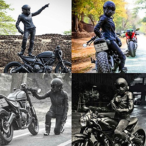 KKmoon Motormasker, afneembare bril en mond, filter voor open helmen, motorcross, skiën, snowboard, wit met getinte lens - Image 6