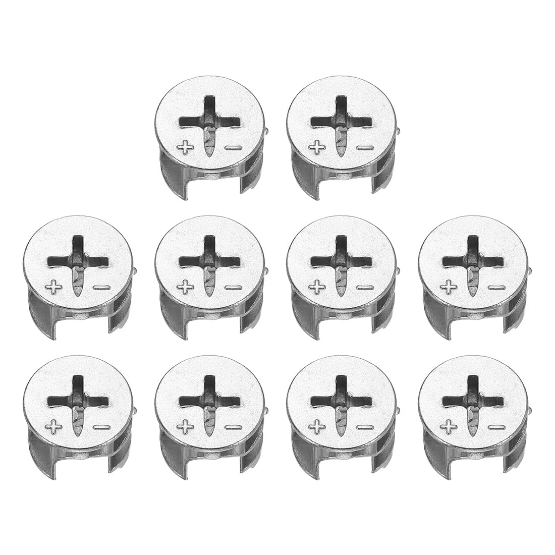 sourcing map 10 Pcs Furniture Cam Lock Nut Connectors Fittings 15x12mm for Cabinet Drawer Wardrobe Panel Connecting