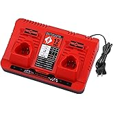 AYTXTG 12V Dual Charger Replacement for Milwaukee 12v Charger, Compatible with Milwaukee M-12 Battery 48-11-2401 48-11-2420 48-11-2440 48-11-2460 etc
