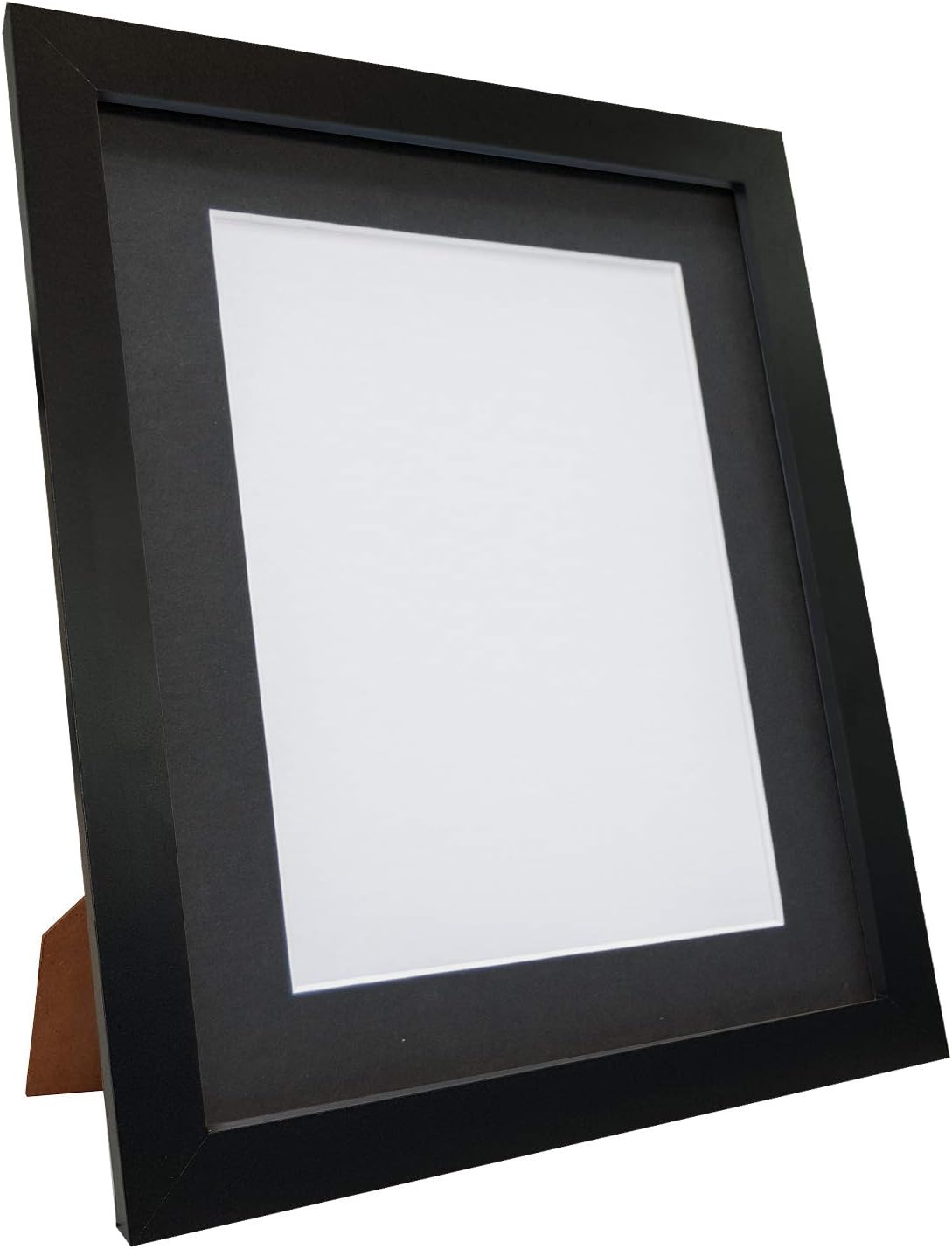 Frames By Post 25mm wide H7 Black Picture Photo Frame with Black Mount