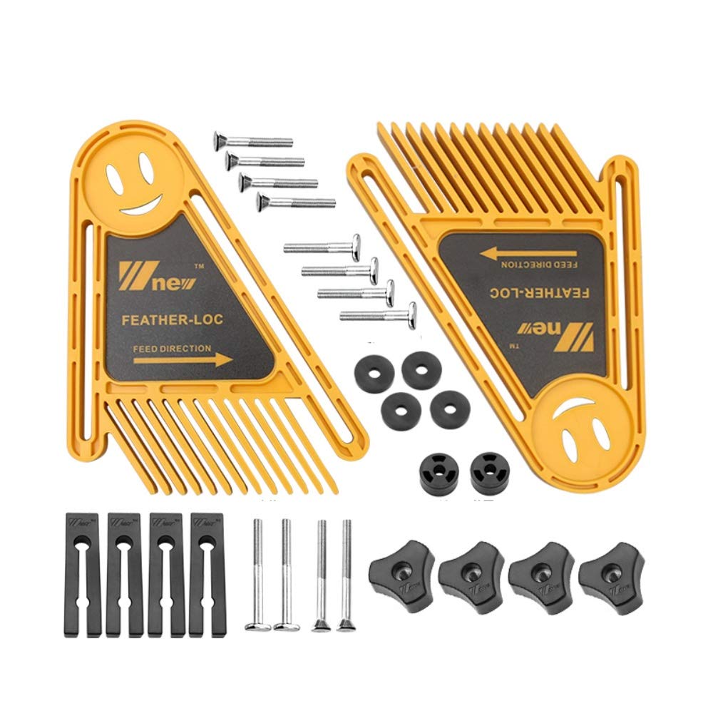 ArtisanShow Double Feather Loc Board Miter Gauge Miter Slot Woodwork Multi-purpose Feather Loc Board Set for Table Saws Band Saws Fences Tools Woodworking Engraving DIY Gift to Carpenter (Orange)