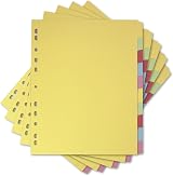 Elba A4+ Yellow 10 Part File Dividers 5 Pack for Binders Punched Pockets