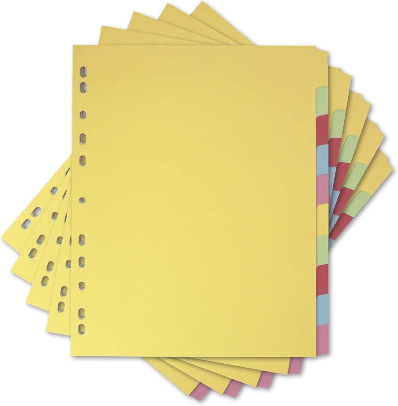 Elba A4+ Yellow 10 Part File Dividers 5 Pack for Binders Punched Pockets