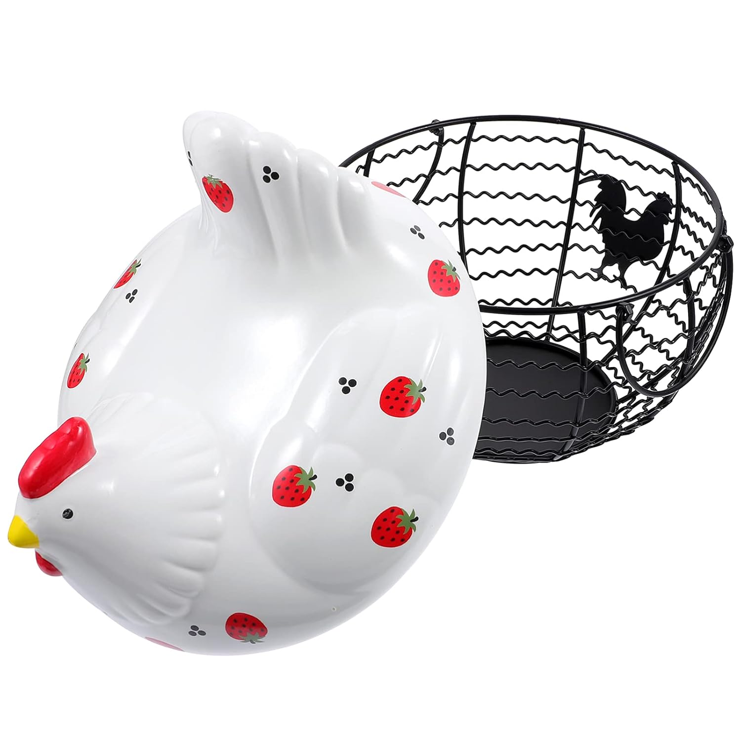 Buy TOPBATHY Ceramic Chicken Shaped Egg Basket Creative Iron Eggs