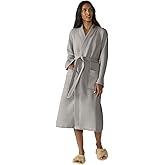 Coyuchi Unisex Organic Waffle Robe, Long Bathrobe, Cotton, Fog, (L-XL)