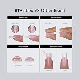 BTArtbox XCOATTIPS White French Tip Press On Nails S Square Pink view 6