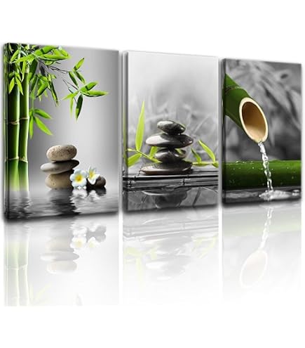 Tableau Déco Moderne Sur Verre Acrylique - Nature, Pierres, Fleurs, Bambou - 125x50 Cm - Tulup