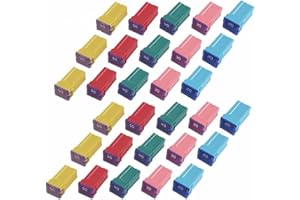 JESUNK 30 pc Automotive Tall/Standard Profile Box Shaped Fuse Kit for Ford, Chevy/GM, Nissan, and Toyota Pickup Trucks, Cars and SUVs