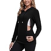 GINKANA Women Nursing Tops for Breastfeeding with Hidden Zipper Long Sleeve Hoodie Causal Sweatshirts Breast Pumping Shirts