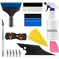 YXGOOD 9 Pcs Vehicle Car Window Tint Application Tools Kit Glass Protective Film Installing Tool Car Window Film Squeegee Auto Vinyl Wrap Installation Kit Squeegee for Vinyl (9)