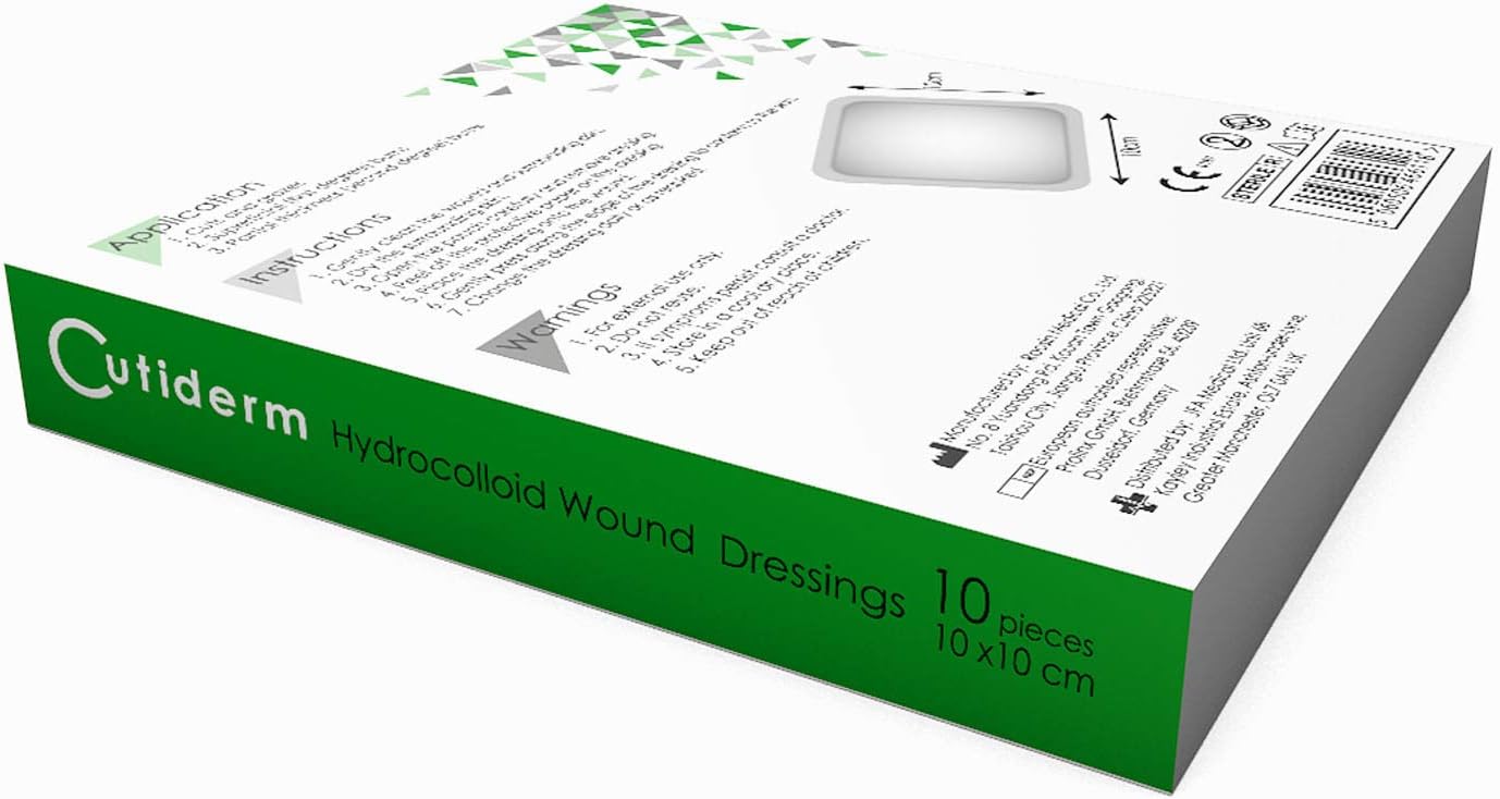 Pack of 10 Cutiderm Sterile Hydrocolloid Adhesive Wound Dressing 10cm x