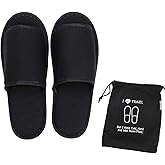 ITODA Portable Travel Slipper Spa Hotel Open Toe Sandals Non Disposable Foldable Shoes Guest Indoor House Room Business Trip Party Washable Footwear with Bags