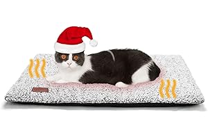 MORA PETS Self Warming Cat Bed Self Heating Cat Dog Mat 24 x 18 inch Extra Warm Thermal Pet Pad for Indoor Outdoor Pets with Removable Cover Non-Slip Bottom Washable Non Electric