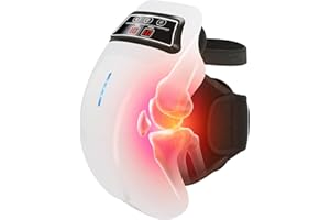 BIBIRE Cordless Knee Massager with 9 Level Heat, Vibration, & Massage Therapy, Knee Pain Relief for Swelling Stiff Joints, Stretched Ligament and Muscles Injuries, Adjustable Straps, Suit for Family