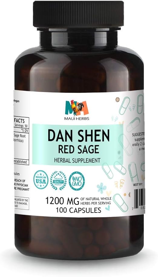 Dan Shen (Red Sage) 100 Capsules, 1200 mg per Serving