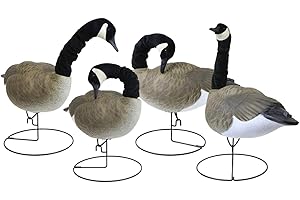 FLEXFLITE DECOYS Goose 4 Pack, Flexible Neck, Unlimited Head Positions, Feather Tracking Paint, Removable Flocked Neck Sleeve, Machine Washable