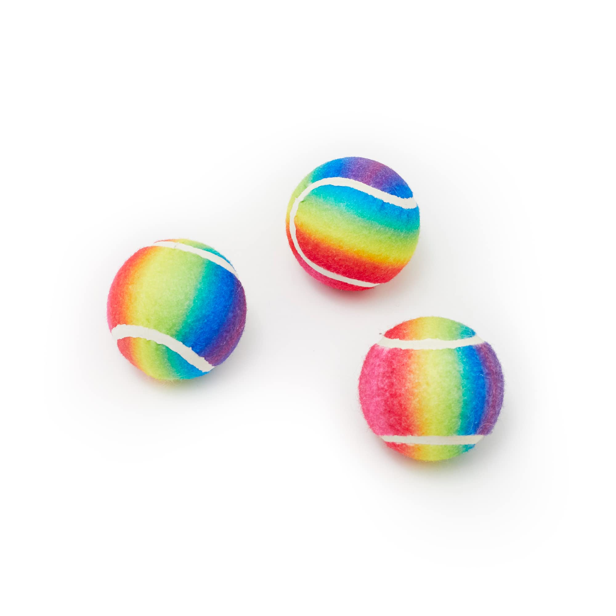 Pet London Rainbow Dog Tennis Balls-Squeaker Inside-Set of 3-Dog Ball Toys for Squeaking - Celebrate Your Dog's Happy Birthday or any Occasion - Perfect Dog Party Gift Toy-Bday Balls (Regular)