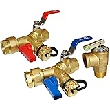 HQMPC Tankless Water Heater Isolation Valves Tankless Water Heater Flush Kit Lead Free Tankless Valve Kit 3/4" NPT , Includin