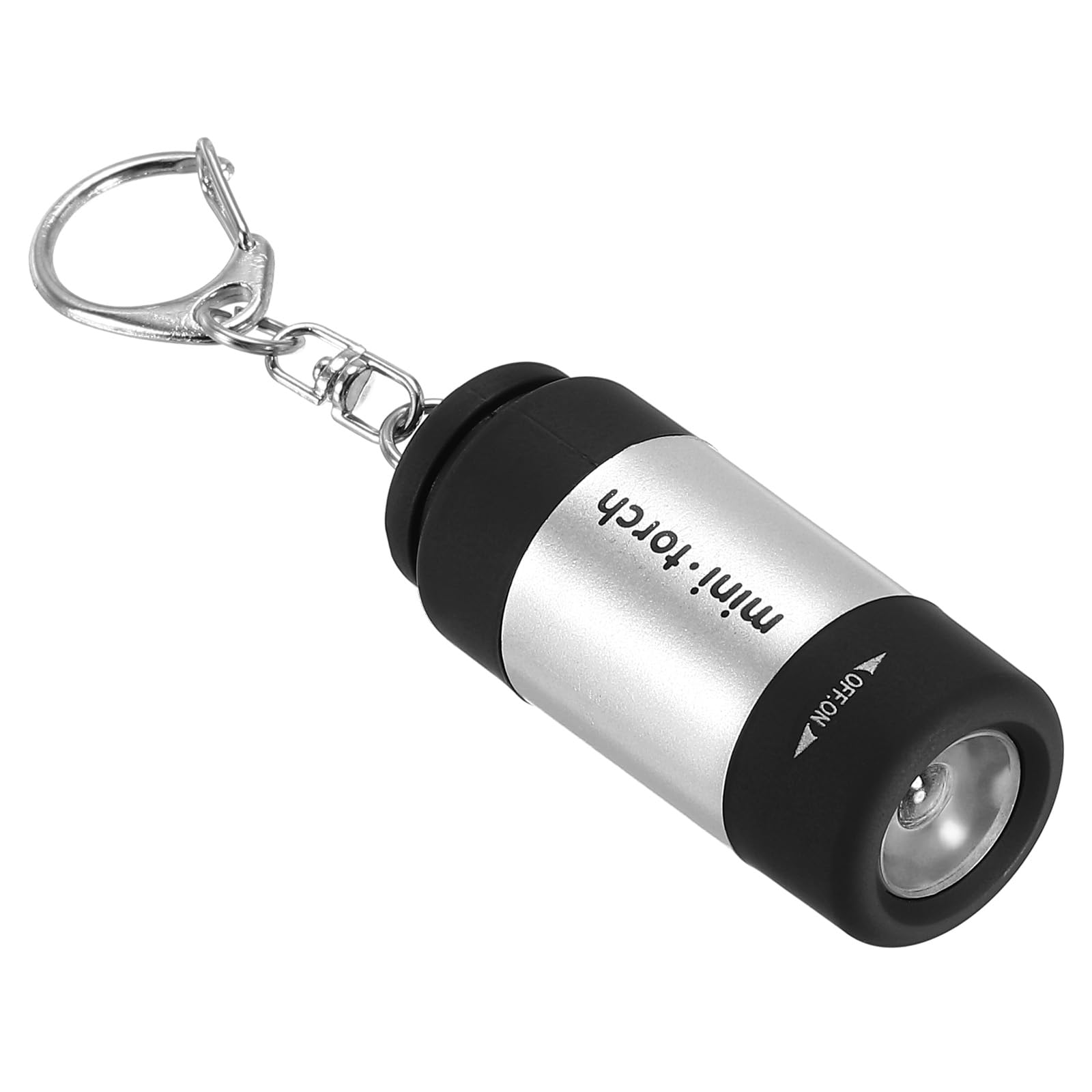 PATIKIL 2.1" Mini Rechargeable LED Keychain Flashlight, EDC Portable Small Torch with USB Charging for Everyday Carry, Silver