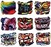 9PCS Face Mask Bandanas Headband Head Wrap Scarf Neck Warmer Headwear Balaclava for for Dust Sun Wind (Colorful)