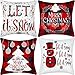 Jetec 4 Pieces Christmas Decorative Pillow Cover Buffalo Plaid Sofa Back Throw Cushion Cover for Winter Christmas Thanksgiving Day Home Decoration, 18 by 18 Inches (Chic Color)