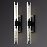 HONG DIRECT Black Wall Sconces Set of Two, Bathroom Sconces 22.8in Linear Wall Sconce Vanity Light Horizontal or Vertical Wal