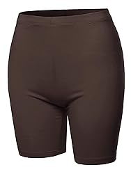 A2Y Basic Solid Cotton Mid Thigh High Rise Biker