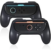 Grip kit for Nintendo Switch 2 (2025) & Nintendo Switch & Switch OLED Model Controllers,Hand Grips Compatible with JoyCon Controllers, 2Pack (Black/Black)