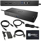 WD19 Dell Docking Station Dual Monitor - USB-C Dock with 180W Adapter, HDMI, DisplayPort, USB-C Cables - Dell Laptop Docking Station (Renewed)