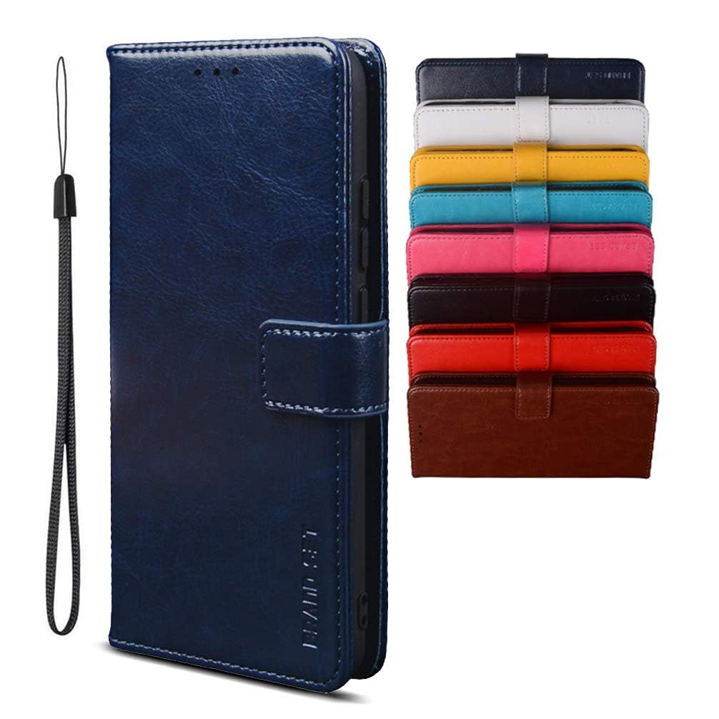 BRAND SET Case for Motorola Moto G30 Wallet Case, PU Leather with Magnetic Closure Card Holder Stand Cover, Leather Wallet Flip Phone Cover for Motorola Moto G30, Dark blue