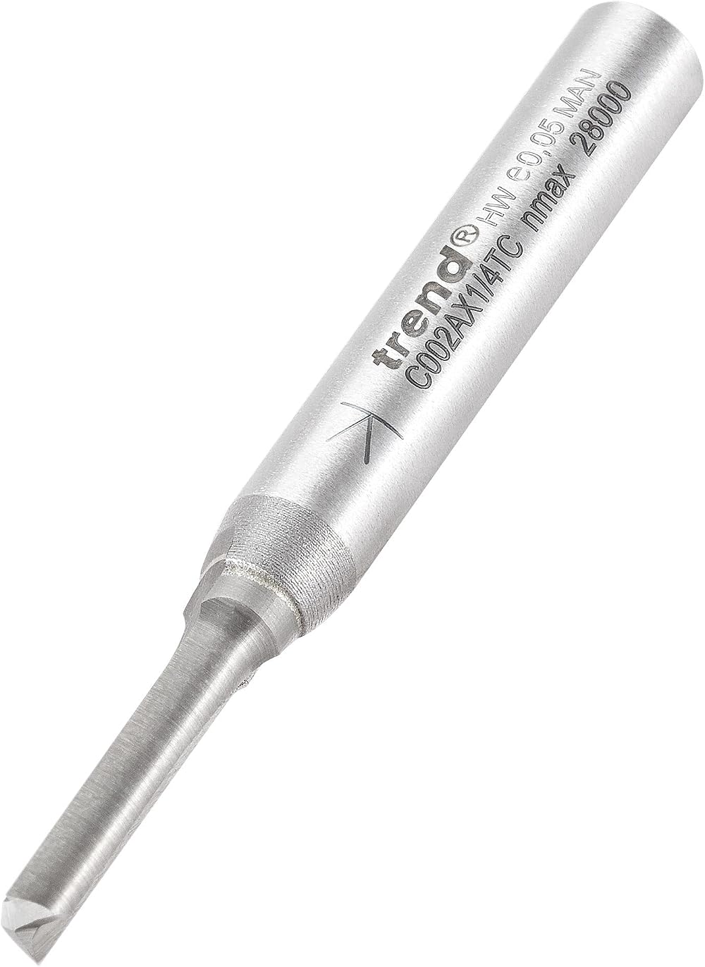 Trend CraftPro Straight Two Flute Router Cutter 1/4 Inch Shank 4mm Ø16mm