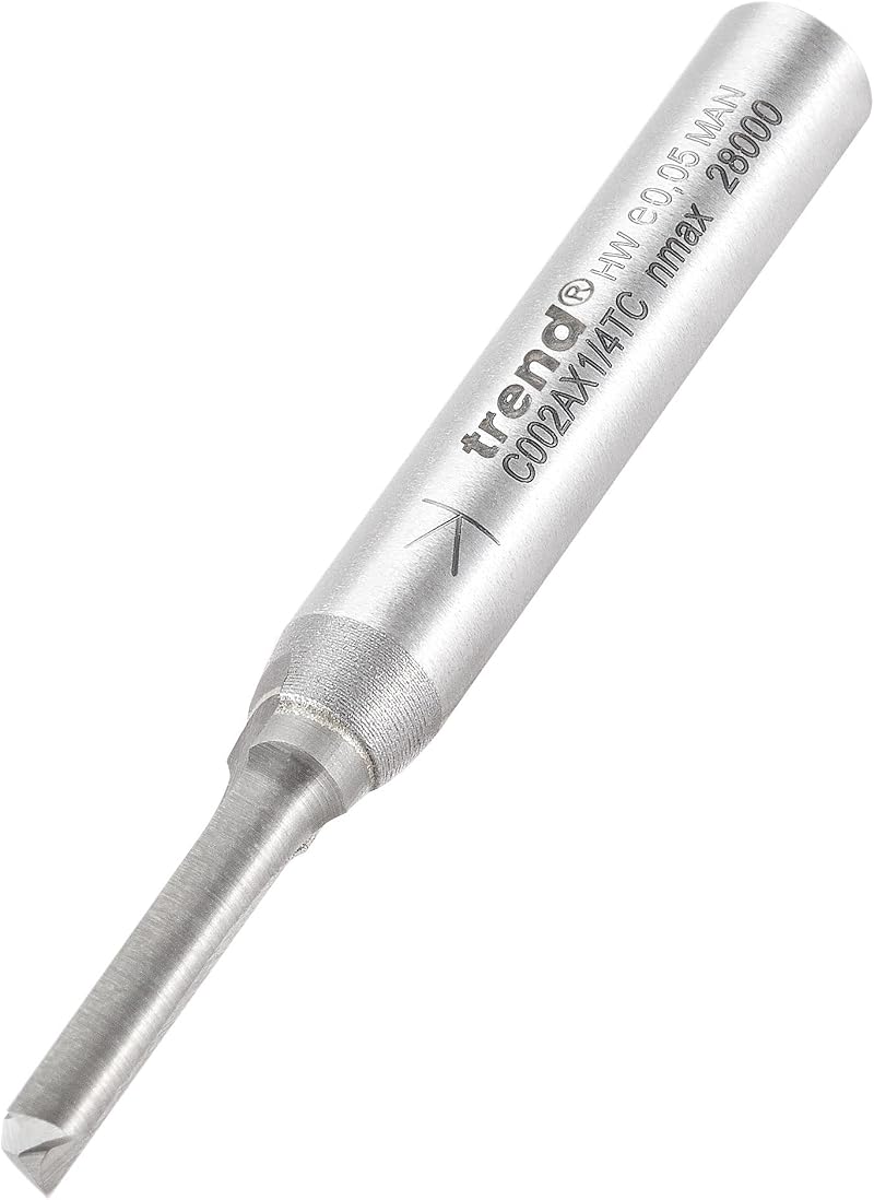 Trend CraftPro Straight Two Flute Router Cutter 1/4 Inch Shank 4mm Ø16mm