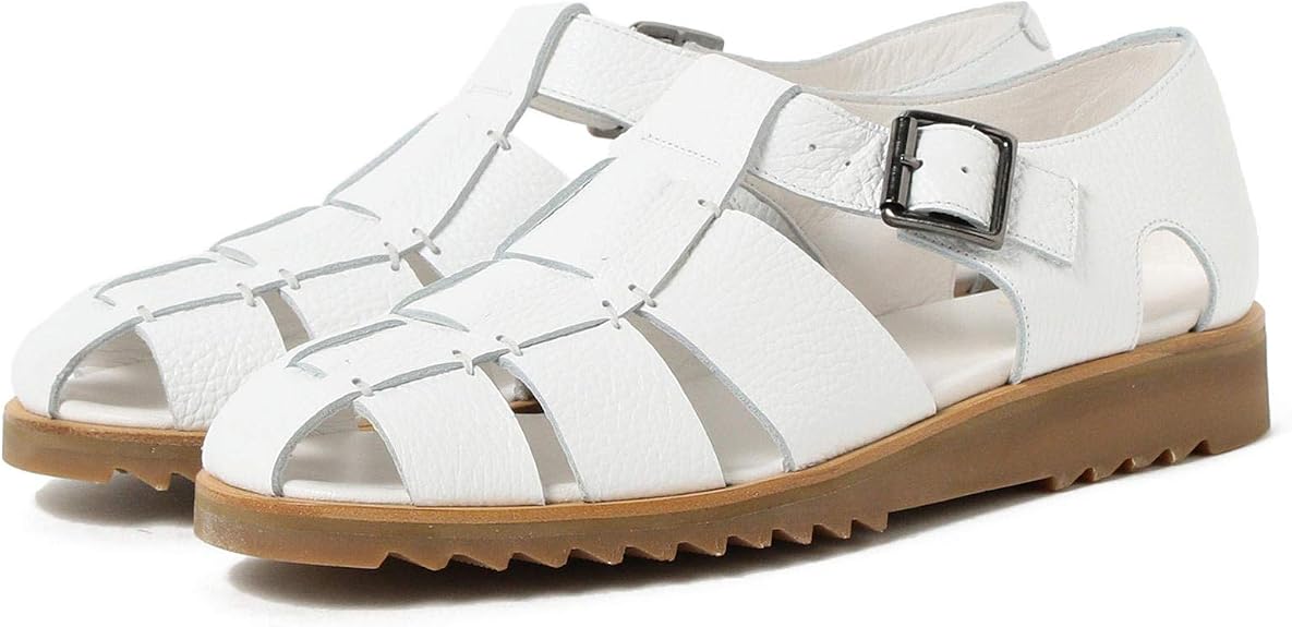 Amazon ビームスエフ レザーシューズ Paraboot Pacific ホワイト グレインレザー グルカサンダル メンズ White 41 Beams F ビームスエフ ビジネスシューズ