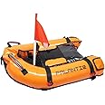 Palantic Scuba Diving Inflatable Gangway Float Boat with Dive Flag & Air Pump, Orange