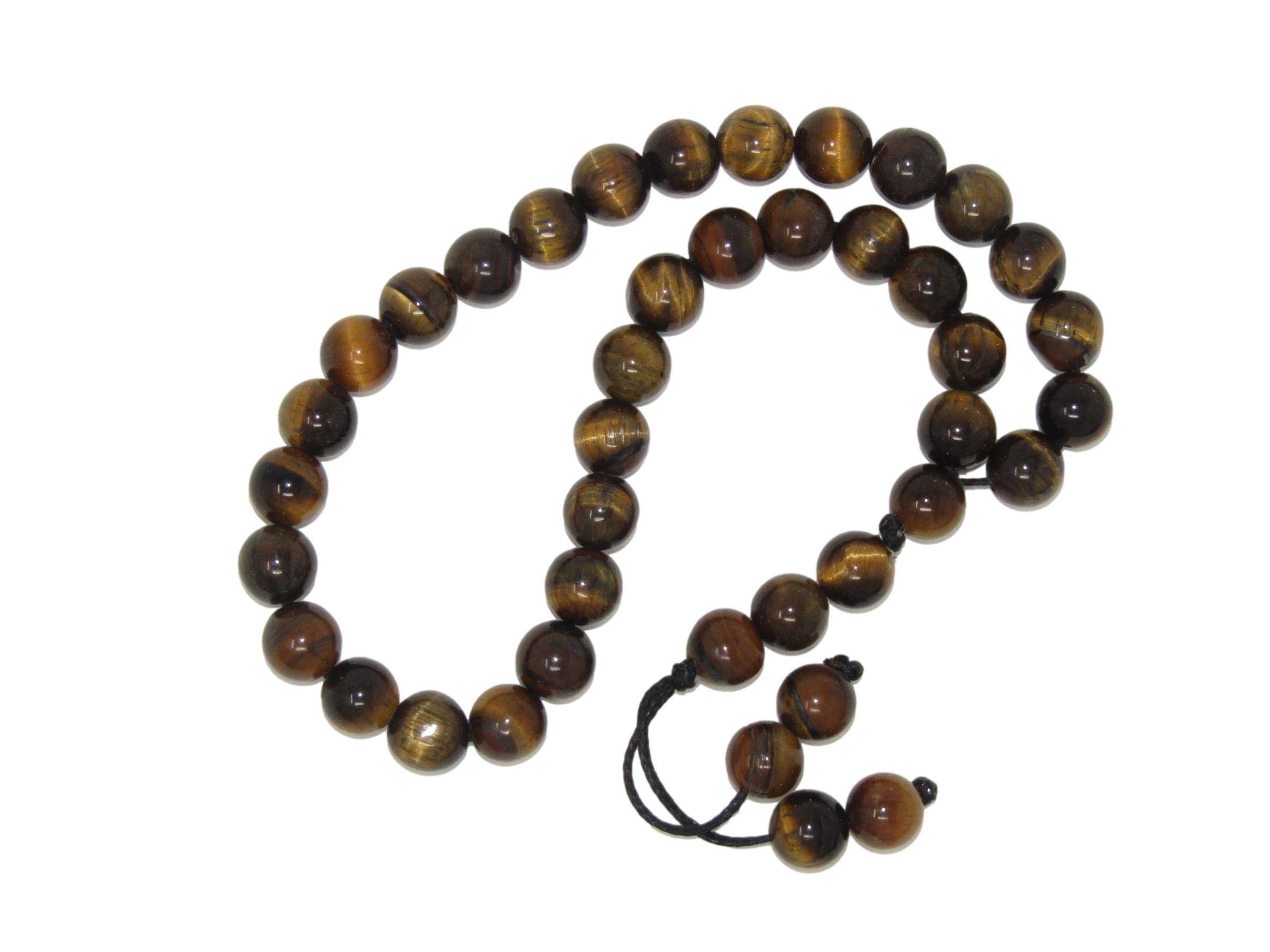 N8 TE - Prayer Beads, Worry Beads 8mm Tiger Eye Gemstone Beads Handmade Design